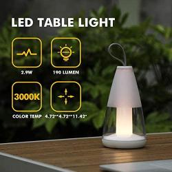 LUTEC LED 190LM Night Light Touch-Button Operation 3 Step Dimmer Portable & Moveable Table Light Outdoor,Waterproof Exterior Atmosphere Lighting for Patio, Tent