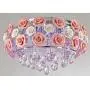Healer 19.7 inch Crystal Chandelier Ceiling Light Semi Flush Mount Fixtures with 5 E12 Base, Modern Romantic Ceramics Rose Decoration Hanging Lighting Fix for Dining/Living Room Bedroom
