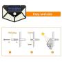 Outdoor LED Solar Lights, AMMTOO LED Solar Motion Sensor Security Lights, 270° Wide Angle Wireless Solar Powered Lights with 3 Modes Waterproof Solar Wall Lights for Garden (4 Pack)