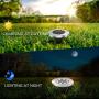 Solar Lights for Outdoor Garden, Garden Deck Solar Disk Lights Waterproof, Solar Garden Ground Lights Outdoor Walkway Deck for Yard Driveway IP65 Waterproof, 6000K Cold White Solar Landscape Light (4)