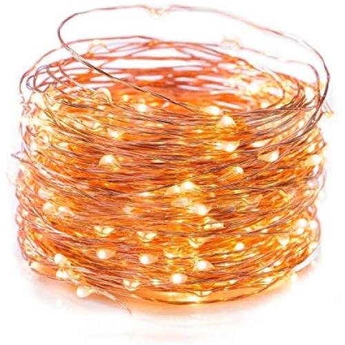 Fairy String Lights, 40 Feet 120 LED Copper Wire Firefly Lights for Bedroom Wedding Gathering Party Christmas Tree Garland Wreath Decoration, Warm White (Usb&Adapter)