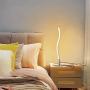DLLT Spiral LED Table Lamp-Modern Bedside Desk Lamps, Contemporary Nightstand Light, 6W Decorative Night Table Lights for Bedroom, Living Room, Office, Home Decor, 3000K Warm White, Nickel, Plug in