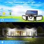 AOBISI Solar Motion Sensor Lights Outdoor, 800LM Wireless LED Security Light, Ip65 Waterproof Flood Light, 3 Adjustable Heads 270 Degree Angle Illumination for Garden Garage Patio