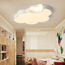 LITFAD Dimmable LED Ceiling Light Cartoon Cloud Design Ceiling Lamp Fixture in White for Girls Bedroom,Kids Room,Children Bedroom Study Room