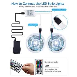 XunHe LED String Lights, 32.8ft RGB Led Rope Light with Remote 48Keys Remote Control 300LEDS SMD 3528 RGB Color Changing Led Strip Light for Bedrooms Outdoor