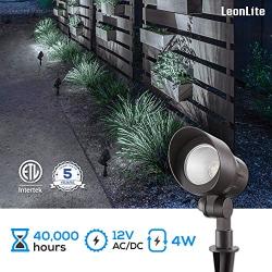 LEONLITE 8-Pack 4W LED Outdoor Landscape Spotlight, 12V Low Voltage Pathway Lights, IP65 Waterproof, Adjustable Path Lighting, Non-Dimmable, ETL Listed, Aluminum Housing, 5000K Daylight, Bronze