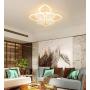 Ganeed Flush Mount Ceiling Light,90W Dimmable LED Ceiling Lamp Fixture with Remote,Metal Frame Acrylic Shade 8-Head Decorative Chandelier Lighting