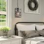 LNC Pendant Lighting for Kitchen Island, Rustic Farmhouse Pendant Light for Dining Room with Dark Silver Painted Finish, W 7'' x H 12''