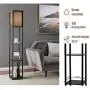 Magshion Floor Lamp with 3- Tier Shelves, Living Room Bedroom Lighting Corner Bookshelf Lamp for Home Decoration Convenience Stand and Display Shelf, Walnut Magshion Floor Lamp with 3- Tier Shelves, Living Room Bedroom Lighting Corner Bookshelf Lamp for Home Decoration Convenience Stand and Display Shelf, Walnut