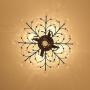 SEOL-LIGHT Vintage Crystal Branches Chandeliers Black Ceiling Light Flush Mounted Fixture With 4 Light 160W