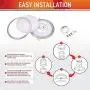OSTWIN 14 Inch LED Flush Mount Ceiling Light, Dimmable Round Light Fixture, Brushed Nickel Finish, Plastic Shade, 21 Watts (120W Eq.), 1470 Lm, 2700K (Warm Light), ETL and Energy Star Listed