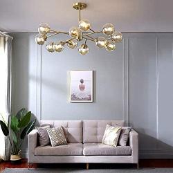 All Copper Sputnik Chandelier,Modern Oil Rubbed Bronze Light Fixture Mid Century Ceiling Light for Living Room Dining Room Bedroom Kitchen Pendant Lighting