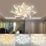RibasuBB LED Ceiling Light Dimmable Chandelier Flower Metal Acrylic Ceiling Lamp Fixture for Dining Room Bedroom Cafe Bar Corridor Hallway Entryway Passway Decoration (Dimmable-60W+12 Head)