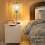 Set of 2 Crystal Touch Control Table Lamp, 3-Way Dimmable Bedside Lamps with Dual USB Charging Ports, K9 Crystal Shade Nightstand Bedside Desk Light for Bedrooms Living Room, E26 6W LED Bulb Included