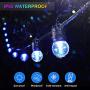 48FT RGB Outdoor Cafe Lights of String, Colored Dimmable LED String Light, with 15+3 G45 Edison Bulbs Dimmable, 2 Remote Controls, Waterproof & Shatterproof for Patio, Backyard and Garden