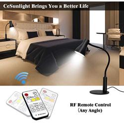 CeSunlight LED Desk Lamp, 3 Lighting Modes and 6 Brightness Levels, 10W Flexible Gooseneck Table Lamp for Living Room and Study, Remote Control with Timing Function, AC Adapter Included (Black)