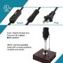 USB Table Desk Lamp, Acaxin Bedside Lamp with Dual USB Quick Charge Port, Wood Desk Lamp, Black Charger Base with Unique Fabric Shade, LED Light Nightstand Desk Lamps for Bedroom Living Room Set of 2