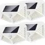 JIOR Solar Motion Sensor Lights Outdoor 100 LED 270° Wireless Light IP65 Waterproof Security Light (WHITE-100LED-4PCS)