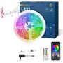 LED Strip Lights for Bedroom - Maxuni 19.6Ft/6M RGB Light with Remote Control Music Sync Color Changing - APP Support Light Strip for Room Kitchen TV