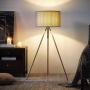 Modernuci Wood Tripod Floor Lamp - LED Mid Century Modern Tripod Lamp for Farmhouse, Office, Living Room Bedroom - 57 Tall Standing Reading Lamp, Edison Style Bulbs Included