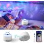 Starry Star Projector, Liwarace WiFi Star Light Projector Work with Alexa Google Home, 4 color 27 modes Night Light with Voice Control/App/Remote, Bluetooth Speaker Night Light for Kids Bedroom Gifts