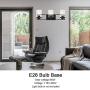 MELUCEE Bathroom Light Fixtures 3-Light Matte Black Vanity Light with Clear Glass Shade, Modern Wall Sconces for Bedroom Dressing Table Mirror Cabinets Vanity Table