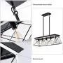 XIPUDA 5-Light Linear Pendant Light Fixture Kitchen Island Lighting Industrial Metal Farmhouse Chandeliers for Dinning Room Living Room