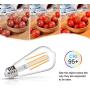 Vintage LED Edison Bulb, 6W, Equivalent 60W, Soft White 2700k, Non-Dimmable Led Filament Light Bulb, E26 Base, High CRI 95+ Eye Protection Led Bulb, Clear Glass for Home Bathroom Kitchen, Pack of 5