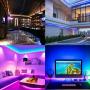 LED Strip Lights, 16.4ft RGBW Color Changing LED Lights Strip, 5050 180LEDs Flexible LED Tape Light with 44-Key IR Remote Controller and 12V Power Supply, Ideal for Home Bedroom and Holiday Decoration