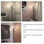 Dellemade Sputnik Chandelier Floor Lamp for Bedroom,4-Lights Clear Glass Shade Floor Light for Living Room,Black