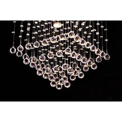 Saint Mossi Chandelier Modern K9 Crystal Raindrop Chandelier Lighting Flush Mount LED Ceiling Light Fixture Pendant Lamp for Dining Room Bathroom Bedroom Livingroom 5 GU10 Bulbs Required H18 W16 L16