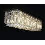 SILJOY Rectangular Raindrop Crystal Chandelier Lighting Modern Ceiling Lights Flush Mount Fixture L31.5'' X W10'' X H10''