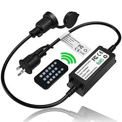 Outdoor Dimmer for String Lights, Bomcosy 240 Watts Wireless Remote Control Plug-in Dimmer 50Ft Distance, Multifunctional Dimmer for LED String Lights and Incandescent String Lights, 3 Prong Plug