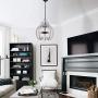 Farmhouse Cottage 4-Light Candle Wood Chandelier, French Country Wooden Light Fixture Wood Pendant Ceiling Light for Dining Room, Living Room, Foyer, Hall, Restaurant - Distressed White