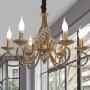 Ganeed Rustic 6-Light Chandeliers,French Country Vintage Chandelier,Metal in Antique Bronze Pendant Chandelier,Pendant Light Fixture for Island Kitchen Farmhouse Dining Room Living Room