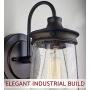 Kira Home Mason 10'' Industrial Farmhouse Wall Sconce/Light, Seeded Glass Shade, Dimmable, Oil Rubbed Bronze Finish