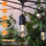 2-Pack 3 Color Dimmable LED Outdoor String Lights for Patio with Remotes, 48FT Waterproof Hanging Lights String with Shatterproof Edison Bulb for Bistro Backyard-Warm White/Nature White/Daylight White