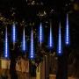 Zezuxy Falling Rain Lights Blue, UL Certified Meteor Shower Lights with 30cm 8 Tubes 144 LEDs Rain Drop Lights, Snow Falling Lights Cascading Icicle String Lights for New Year Gift Tree Garden Outdoor