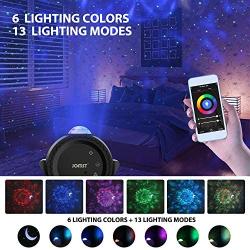 Jomst Star projector,3 in 1 Ocean Wave,Moon and Star Night Light Projector,with Intelligent Control,Timing setting,6 Lighting Colors,Manual and Wifi Mode for Party, Bedroom, Living Room (Black)