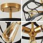 Deyidn Lighting 3-Light Rustic Semi Flush Mount Ceiling Light Fixture Modern Industrial Black and Gold Metal Cage Lamp for Bedroom, Kitchen, Living Room, Dining Room, Hallway, Stairway,Farmhouse