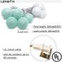 ACRAFT Aqua Cyan Light Blue Connectable Cotton Balls String Lights Plug in for Bedroom with End-to-end Connector Nursery Decorative Night Lighting for Baby Children Teen Girl Boy