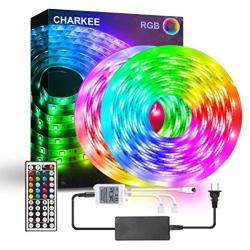 Charkee Led Lights for Bedroom 32.8ft, 2 Rolls of 16.4ft Led Light Strips with Remote and Power Supply for Bedroom, Room, Kitchen, Decoration