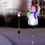 Alpine Corporation QLP1103SLR-2 Alpine 34'' Tall Solar Snowman Fiber Optic LED Lights, Set of 2 Garden Stake, Multicolor