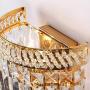 European Crystal Wall Lamp Modern Wall Lamp Sconce 40W E14 Mounted Lights for Bedroom Hotel Living Room Dining Room Study Room Gold Finish[Energy Class A+]