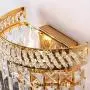 European Crystal Wall Lamp Modern Wall Lamp Sconce 40W E14 Mounted Lights for Bedroom Hotel Living Room Dining Room Study Room Gold Finish[Energy Class A+]
