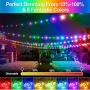 2-Pack 48FT Outdoor RGB String Lights, LED Colorful Dimmable String Lights with 30+5 E26 S14 Edison Bulbs, Commercial Waterproof Patio Café Backyard Garden Remote Hanging Lights, White Cords, 96FT