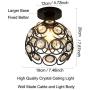 Ceiling Lighting Fixtures Chandelier Crystals Light, LED Flush Mount Ceiling Light for Kitchen Hallway Dining Rooms Living Rooms Bar (Black)