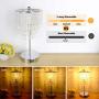 Touch Control Crystal Table Lamp with Fast Dual USB Charging Ports, 3-Way Dimmable Bedside Lamp, Nightstand Lamp for Living Room, Bedroom, Guest Room (E26 Edison Bulb Included)
