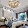 Healer 23.6 inch Crystals Ceiling Light Fixtures with LED Lights and Remote Control, Modern Luxury Chandelier Lighting Dining Lamp with 9 E14 Base Flush Mount for Living Room Bedroom
