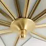 LITFAD Modern 4-Light LED Ceiling Lamp Beveled Frosted Glass Flush Mount Lighting Fixture Traditional Brass Star Close to Ceiling Light Decorative Pendant Light for Hotel Hall Bedroom Living Room